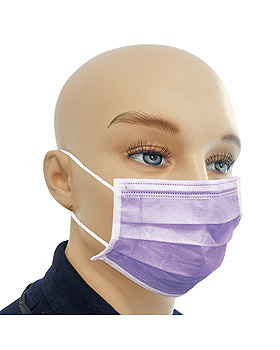 Einmal-Mundschutz lila, mit runden, latexfreien Ohrschlaufen (50 Stck.), ratiomed, medishop.de