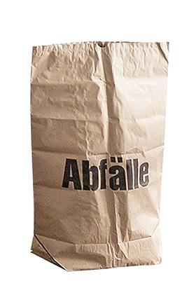 Papiersack 70 Ltr., 550+200 x 850 mm, mit Aufdruck Abfälle, ratiomed, medishop.de
