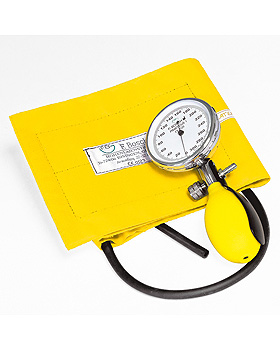 Prakticus I Blutdruckmessgert  68 mm 1-Schlauch, gelb, kpl. im Etui, Friedrich Bosch, medishop.de