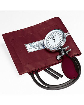 Prakticus II Blutdruckmessgert  68 mm 2-Schlauch, burgund, kpl. im Etui, Friedrich Bosch, medishop.de