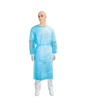 Vlies-Infektionsschutzkittel mit Strickbündchen blau XL (10 Stck.), ratiomed, medishop.de