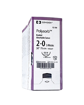 Polysorb geflochten GS-10 2/0=3 violett Nahtmaterial Fadenlnge 75 cm (36 Stck.), Covidien, medishop.de
