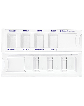 Medikamentendispenser ratiomed, wei, mit Beschriftung: deutsch/englisch,, ratiomed, medishop.de