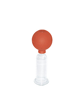 Massage-Schrpfglas mit Olive und Ball, 9 x 3 cm , mundgeblasen, Karl Hecht, medishop.de