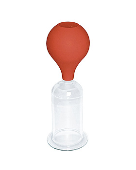 Massage-Schröpfglas mit Olive und Ball, 11 x 5 cm Ø, mundgeblasen, Karl Hecht, medishop.de
