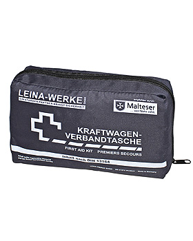 KFZ-Verbandtasche Compact blau, Inhalt nach DIN 13164:2022-02, Leina-Werke, medishop.de
