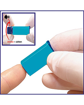 Sterilance Press II Sicherheitslanzetten 30 G x 1,8 mm, trkis (100 Stck.), ratiomed, medishop.de