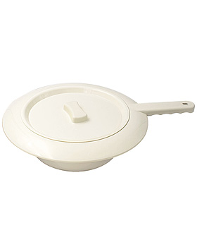 Stechbecken aus Kunststoff mit Flachgriff und Deckel fr Erwachsene, ratiomed, medishop.de