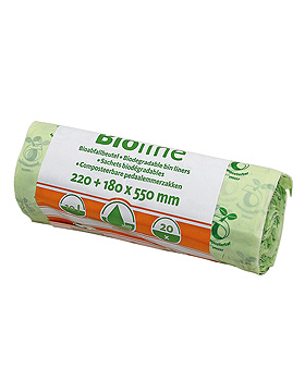 Bioline Bioabfallbeutel 10 Ltr., 220+180 x 550 x 0,018 mm (20 Stck.), ratiomed, medishop.de