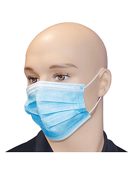 OP-Masken Typ II, 3-lagig, blau, mit elastischen Ohrschlaufen (50 Stck.), ratiomed, medishop.de