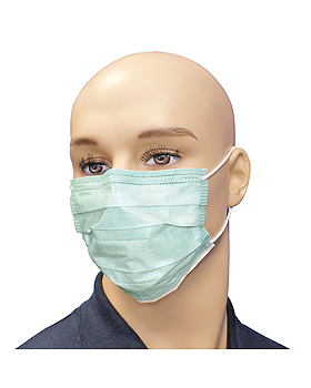 OP-Masken Typ II, 3-lagig, grün, mit Ohrschlaufen (50 Stck.), ratiomed, medishop.de