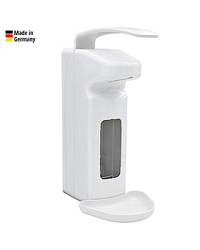Armhebel-Dosierspender 500 / 1000 ml wei, mit langem Hebel, ratiomed, medishop.de