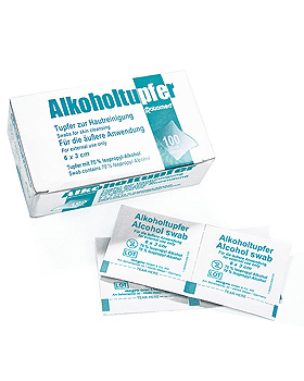 Alkoholtupfer ratiomed 6 x 3 cm (100 Stck.), 50 Packungen, ratiomed, medishop.de