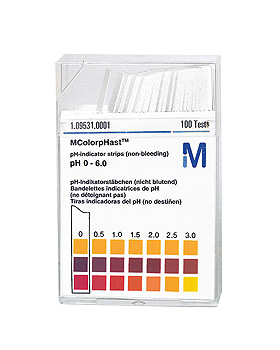 pH-Indikatorstbchen nicht blutend pH 0-6 Acilit (1x100 T.), Merck, medishop.de