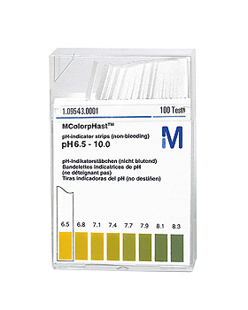 pH-Indikatorstbchen nicht blutend pH 6,5-10 Spezialindikator (1x100 T.), Merck, medishop.de