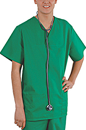 Kasack Typ Basel forstgrn, Gr. XS = 0 Gr. 34/36 (Damen), Gr. 40/42 (Herren), ratiomed, medishop.de