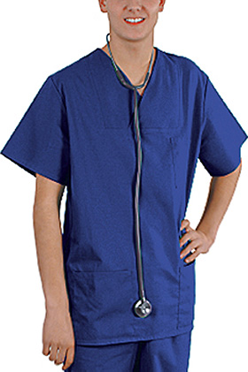 Kasack Typ Basel kornblau, Gr. L = III Gr. 46/48 (Damen), 52/54 (Herren), ratiomed, medishop.de