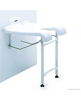 Aquatec Duschklappsitz Sansibar, wei, mit Hygieneausschnitt, ratiomed, medishop.de