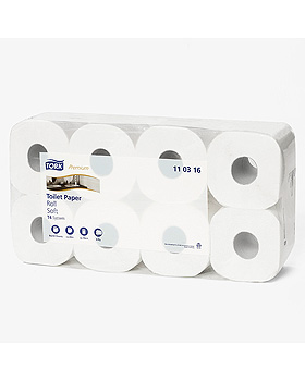 Tork Premium Toilettenpapier, 3-lagig, Toilet Soft, hochwei (9 x 8 Rl.), ratiomed, medishop.de