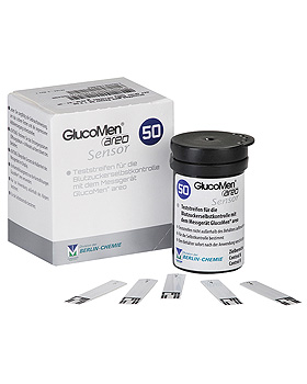 GlucoMen areo Sensor Blutzuckerteststreifen (50 T.), Menarini, medishop.de