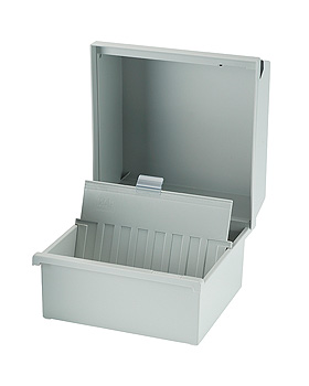 Karteikasten DIN A5 quer, lichtgrau, Med + Org, medishop.de