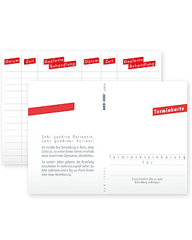 Terminkarten blanko für alle Fachgruppen (500 Stck.), Med + Org, medishop.de