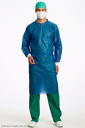 Barrier Schutzmntel, unsteril, blau Gr. L 114 cm (50 Stck.), Mlnlycke Health Care, medishop.de