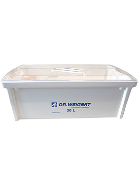 Instrumentenwanne 30 Ltr. mit Siebeinsatz, Deckel und Ablaufhahn, Dr. Weigert, medishop.de