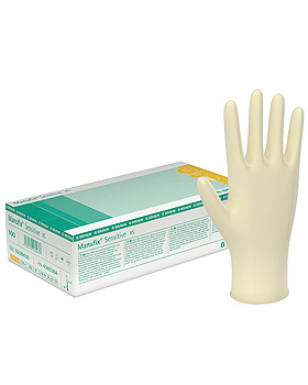 Manufix Sensitive U.-Handschuhe, PF, Latex, klein, 100 Stück, B.Braun, medishop.de