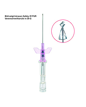 Introcan Safety-W PUR Venenverweilkanle 22 G, 0,9 mm, blau, 25 mm Stichlnge, 50 Stck, B.Braun, medishop.de
