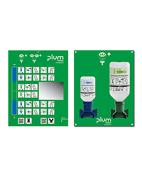 Plum Augen-Notfallstation offen, 2 Flaschen inkl. Wandhalter, Piktogramm,, Plum Deutschland, medishop.de