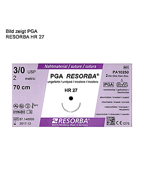PGA-RESORBA HR 27 2/0=3 violett, Nahtmaterial Fadenlnge 70 cm (24 Stck.), Resorba Wundversorgung, medishop.de