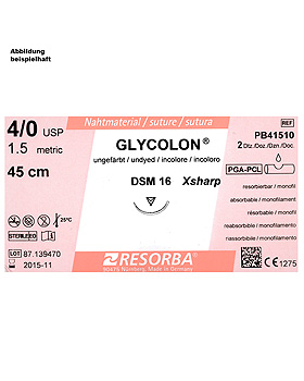 GLYCOLON DSM 16 4/0=1,5 ungefrbt, Nahtmaterial Fadenlnge 45 cm (24 Stck.), Resorba Wundversorgung, medishop.de