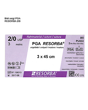 PGA-RESORBA 3/0=2, violett geflochten, Nahtmaterial Fadenlnge 3x45cm (24Stck.), Resorba Wundversorgung, medishop.de