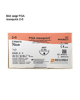 PGA-RESOQUICK HR 27 2/0=3, ungefrbt, Nahtmaterial Fadenlnge 70 cm (24 Stck.), Resorba Wundversorgung, medishop.de