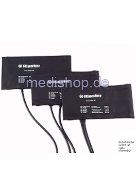 Klettenmanschette Erwachsene, 54,5 x 14,5 cm, Doppelschlauch, schwarz, Riester, medishop.de