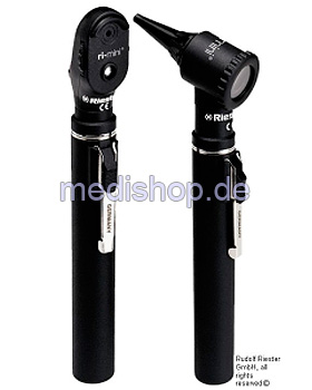 ri-mini Oto-/Ophthalmoskop XL 2,5 V schwarz, mit 2 Griffen Typ AA, Riester, medishop.de