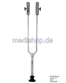 Stimmgabel Rydel-Seiffer, c64 Hz/c128 Hz mit Fuß, Stahl, abnehmbarer Dämpfer, Riester, medishop.de