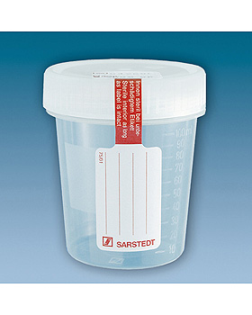 Schraubbecher 100 ml steril, mit montiertem Schraubdeckel (5 Stck.), Sarstedt, medishop.de