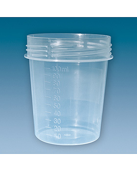 Schraubbecher 100 ml ohne Deckel, transparent (50 Stck.), Sarstedt, medishop.de