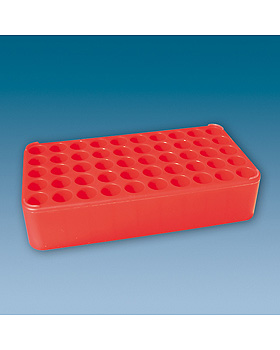 S-Monovette-Rack D 17, rot, 50 Bohrungen  17 mm, ohne Griffe, Sarstedt, medishop.de