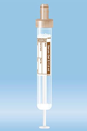 S-Monovette 7,5 ml, 92 x 15 mm, Serum- Gel, Papieretikett, steril (50 Stck.), Sarstedt, medishop.de