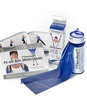 TheraBand 2,5 m, blau/extra stark, inkl.Tranker-Tasche mit bungsanleitung, Thera Band, medishop.de