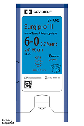 Surgipro II monofil P-12 4/0=1,5 blau Nahtmaterial Fadenlänge 45 cm (36 Stck.), Covidien, medishop.de