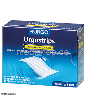 Urgostrips Wundnahtstreifen, steril, wei, 75 x 6 mm (50 x 3 Streifen), Urgo, medishop.de