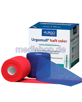 Urgomull haft color latexfrei, Fixierbinde blau, 20 m x 10 cm, Urgo, medishop.de