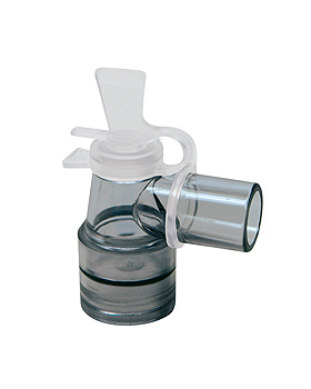 Drehkonnektor, rechtwinklig mit 5 mm transparenter Bronchoskop/Absaugkappe, 10 Stck, VBM Medizintechnik, medishop.de