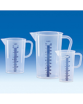 Messbecher, PP, erhabene blaue Skala, 250 ml, Vitlab, medishop.de
