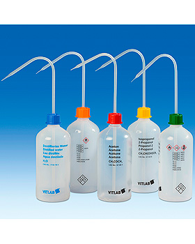 VITsafe Sicherheitsspritzflasche, PE-LD, GL 25, Aufdruck: Isopropanol, 250 ml, Vitlab, medishop.de