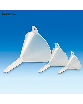 Trichter, PP, Ø 75 mm, Länge 108 mm, 88 ml, Auslauf-Ø 7,2 mm, transparent, Vitlab, medishop.de
